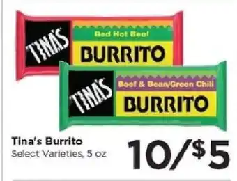Food 4 Less Tina's Burrito offer