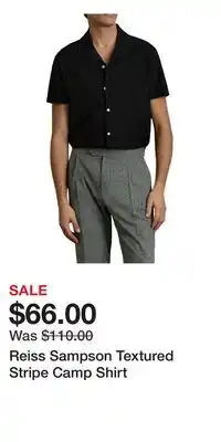 Nordstrom Reiss Sampson Textured Stripe Camp Shirt offer