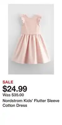 Nordstrom Nordstrom Kids' Flutter Sleeve Cotton Dress offer
