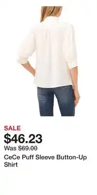 Nordstrom CeCe Puff Sleeve Button-Up Shirt offer