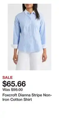 Nordstrom Foxcroft Dianna Stripe Non-Iron Cotton Shirt offer
