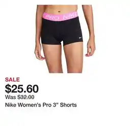 Dick's Sporting Goods Nike Women's Pro 3 Shorts offer