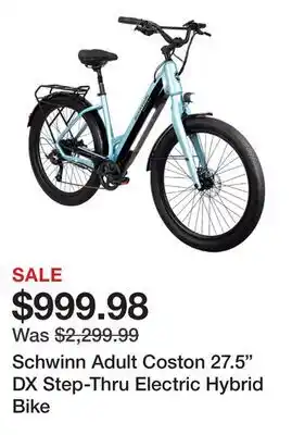 Dick's Sporting Goods Schwinn Adult Coston 27.5 DX Step-Thru Electric Hybrid Bike offer