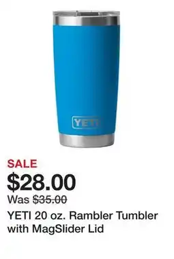 Dick's Sporting Goods YETI 20 oz. Rambler Tumbler with MagSlider Lid offer