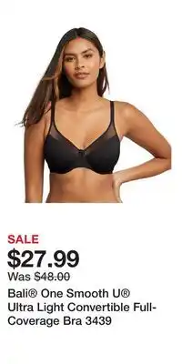 Kohl's Bali One Smooth U Ultra Light Convertible Full-Coverage Bra 3439 offer