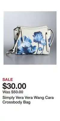 Kohl's Simply Vera Vera Wang Cara Crossbody Bag offer