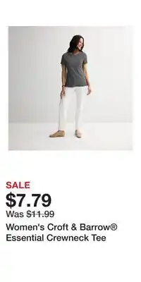 Kohl's Women's Croft & Barrow Essential Crewneck Tee offer