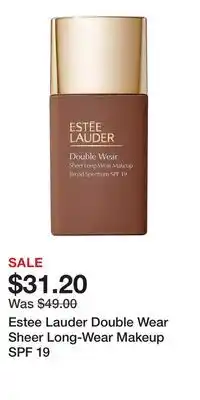 Kohl's Estee Lauder Double Wear Sheer Long-Wear Makeup SPF 19 offer