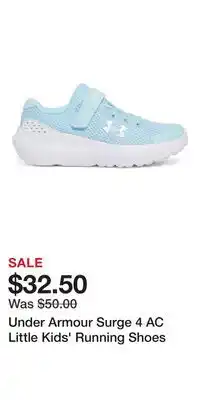 Kohl's Under Armour Surge 4 AC Little Kids' Running Shoes offer
