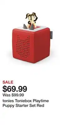Kohl's tonies Toniebox Playtime Puppy Starter Set Red offer