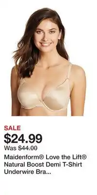 Kohl's Maidenform Love the Lift Natural Boost Demi T-Shirt Underwire Bra 09428 offer