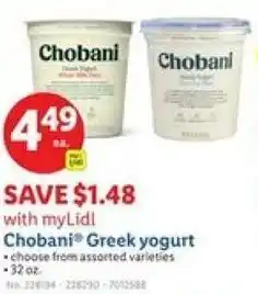 Lidl Chobani Greek yogurt offer