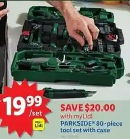 Lidl Parkside 80-piece tool set with case offer