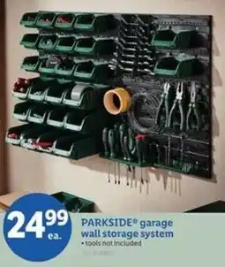 Lidl Parkside garage wall storage system offer