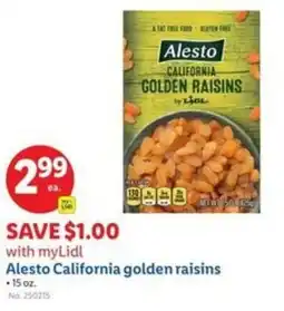 Lidl Alesto California golden raisins offer