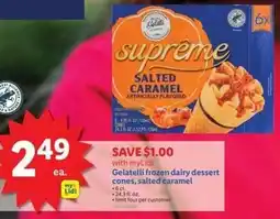 Lidl Gelatelli frozen dairy dessert cones, salted caramel offer