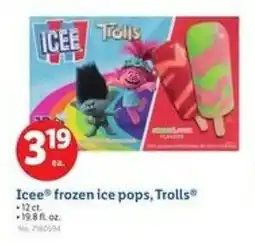 Lidl Icee frozen ice pops, Trolls offer