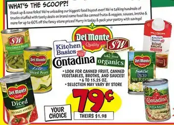 Ollie's Kitchen Basic, Contadina, Del Monte, S&W offer