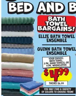 Ollie's ELLIE BATH TOWEL ENSEMBLE, QUINN BATH TOWEL ENSEMBLE offer
