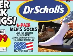 Ollie's Dr. Scholl's 6-PAIR MEN'S SOCKS offer