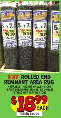 Ollie's 5' X7' ROLLED END REMNANT AREA RUG offer