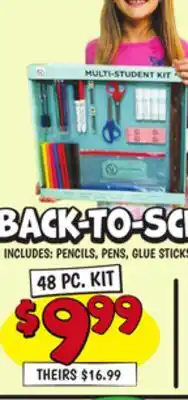 Ollie's BACK-TO-SCHOOL KITS offer