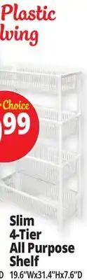 Ocean State Job Lot Slim 4-Tier All Purpose Shelf offer