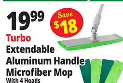 Ocean State Job Lot Turbo Microfiber Aluminum Handle Microfiber Mop With 4 Heads offer