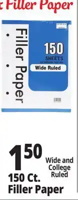 Ocean State Job Lot Wide Ruled Filler Paper 150 Sheets offer