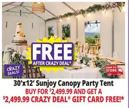 Ocean State Job Lot Sunjoy 30' x 12' Outdoor Canopy Party Tent White offer