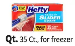 Ocean State Job Lot Hefty Freezer Quart Slider Bags 35 Count offer