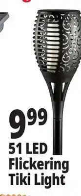 Ocean State Job Lot Outdoor Living Accents Solar 51 LED Tiki Light with Flickering Flame offer