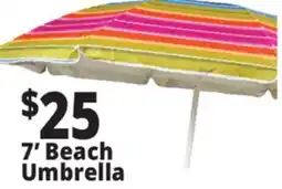 Ocean State Job Lot 7' Fiberglass Tilting Beach Umbrella offer