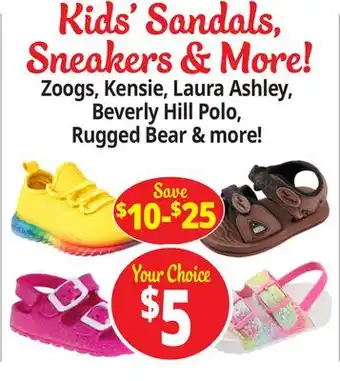 Ocean State Job Lot Kids' Sandals, Sneakers & More! offer