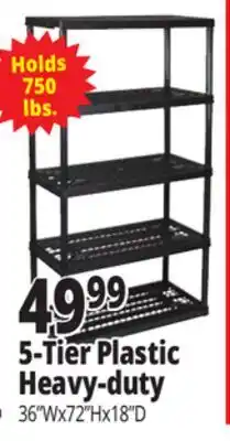 Ocean State Job Lot Maxit 5-Tier Heavy-Duty Plastic Shelving Unit offer