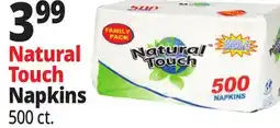 Ocean State Job Lot Natural Touch Family Pack 1-Ply Paper Luncheon Napkins 500-count offer
