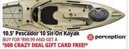 Ocean State Job Lot 10.5' Pescador 10 Sit-On Kayak offer
