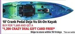 Ocean State Job Lot 10' Crank Pedal Deja Vu Sit-On Kayak offer