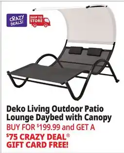 Ocean State Job Lot Deko Living Patio Lounge Daybed with Canopy Black/White offer