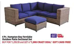 Ocean State Job Lot 4 Pc. Hampton Bay Fernlake Outdoor Patio Sectional Set offer