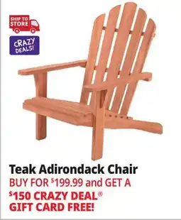 Ocean State Job Lot Teak Adirondack Chair offer