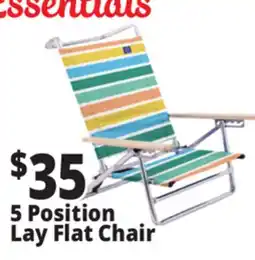 Ocean State Job Lot 5-Position Copa Lay Flat Aluminum Beach Chair offer