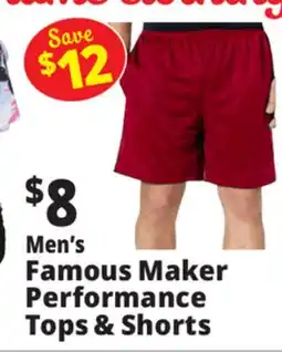 Ocean State Job Lot Men's Famous Maker Performance Tops & Shorts offer