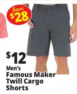 Ocean State Job Lot Men's Famous Maker Twill Cargo Shorts offer