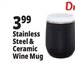 Ocean State Job Lot Stainless Steel & Ceramic Wine Mug offer