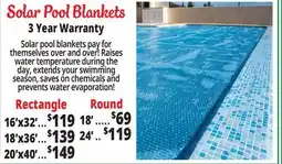 Ocean State Job Lot Solar Pool Blankets offer