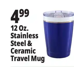 Ocean State Job Lot 12 Oz. Stainless Steel & Ceramic Travel Mug offer