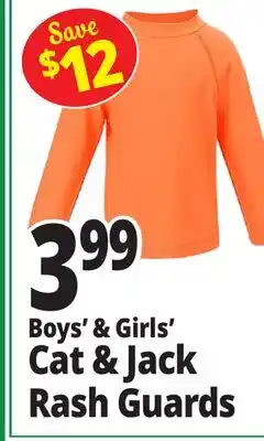 Ocean State Job Lot Boys' & Girls' Cat & Jack Rash Guards offer