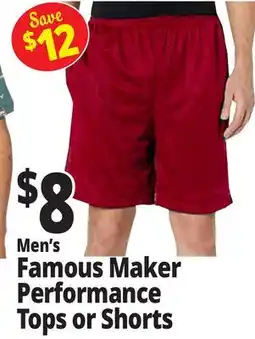 Ocean State Job Lot Men's Famous Maker Performance Tops or Shorts offer