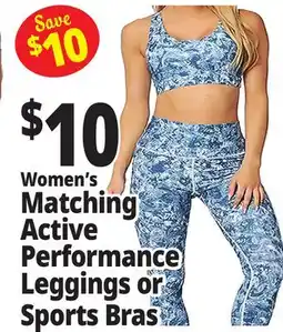 Ocean State Job Lot Women's Matching Active Performance Leggings or Sports Bras offer